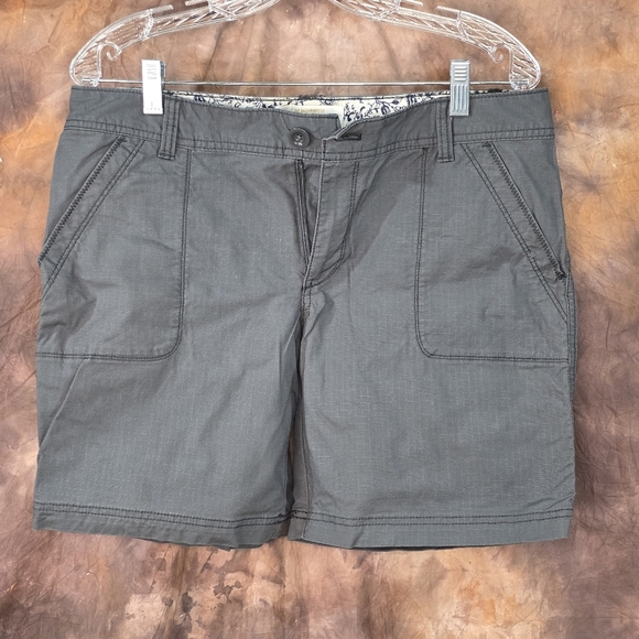 Eddie Bauer Shorts Ripstop Utility Charcoal Gray stretch 7.5" inseam mid rise 8 - Picture 1 of 6